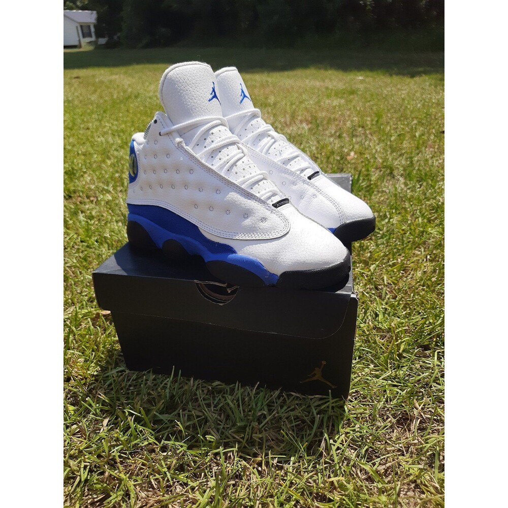 Air Jordan 13 Retro White Hyper Royal Black (GS) 884129-117 Size 4Y